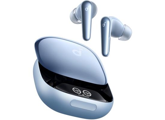 Anker Soundcore Liberty 4 Pro, Noise Cancelling Wireless Earbuds, 7-Sensor and Real-Time Adaptive Noise Cancelling, 2× Faster Charging, Studio-Level Hi-Fi Music, Clear Calls with 6 Mics and AI - Blue